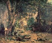 Gustave Courbet A Thicket of Deer at the Stream of Plaisir Fountaine oil